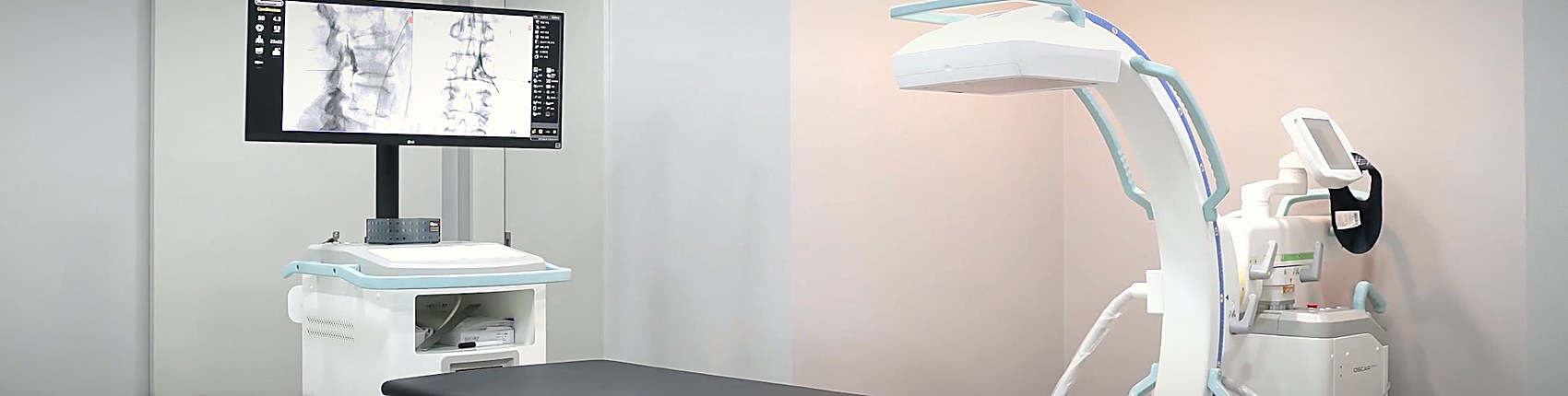 Diagnostic equipment and reading monitors at the Global Health Checkup Center
